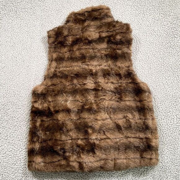 Newport News Faux Fur Vest Women's Y2k Brown Medium - Picture 4 of 5